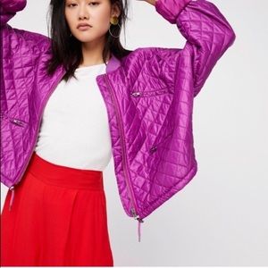 NEW Free People Quilted Drawstring Bomber Jacket
